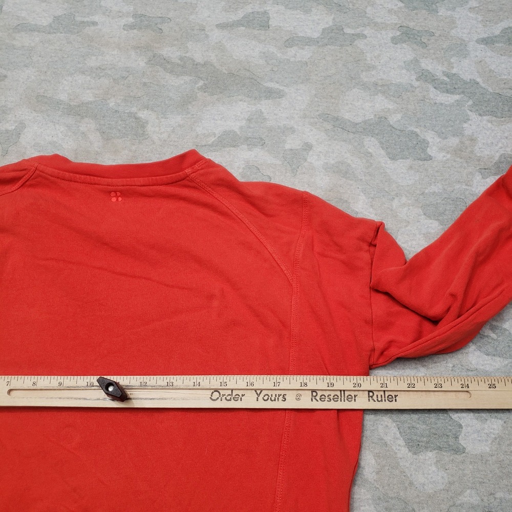 Sweaty Betty Sweatshirt Womens Small Orange Pullover Fleece Gym Fitness - Picture 8 of 10